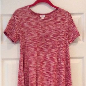 LuLaRoe Heathered Carly Red Dress EUC